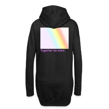 Pride / CSD / LGBTQ+ Design « ensemble nous brillons » - Sweat-shirt à capuche long Femme - noir - Dos