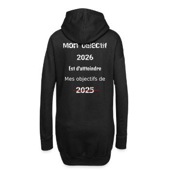 Mon Objectif 2026: Dépasser 2025 - Sweat-shirt à capuche long Femme - noir - Dos