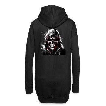 Dunkler Totenkopf mit Kapuze Gothic Art - Hoodie-Kleid - Schwarz - Hinten