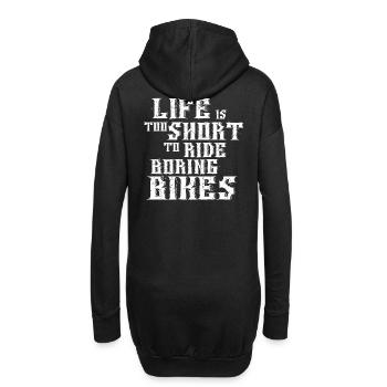 La vie est trop courte pour rouler des vélos ennuyeux - Sweat-shirt à capuche long Femme - noir - Dos
