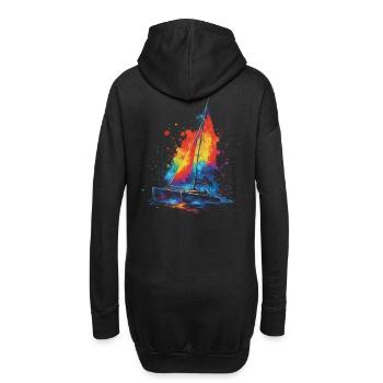 Catamaran - Voilier Multicoque splash art Colorée - Sweat-shirt à capuche long Femme - noir - Dos