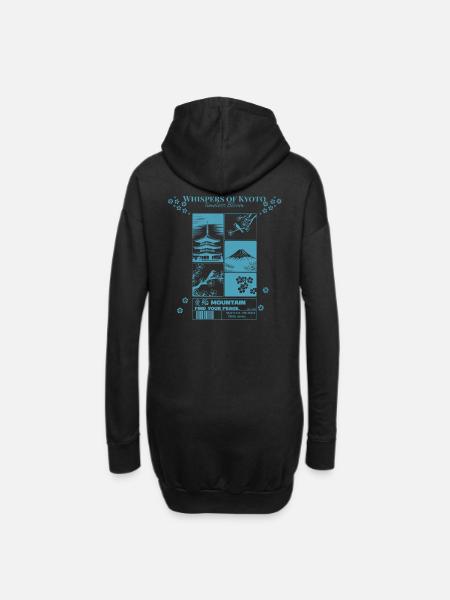 Kyoto Blütenzeit Zeitlose Blüte - Hoodie-Kleid - Schwarz