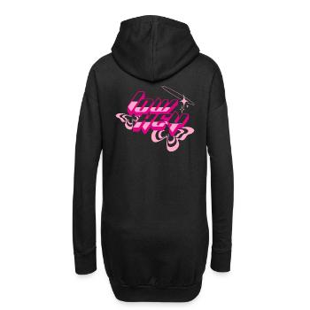 Texte glam néon des années 80 - Sweat-shirt à capuche long Femme - noir - Dos