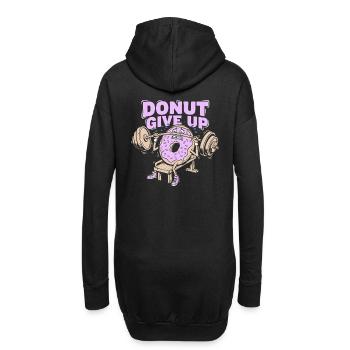 Donut Give Up - Lustiges Fitness Training - Hoodie-Kleid - Schwarz - Hinten