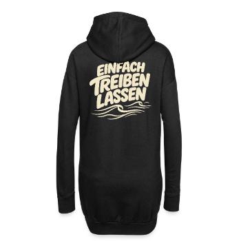 Einfach treiben lassen - Schön locker - Hoodie-Kleid - Schwarz - Hinten