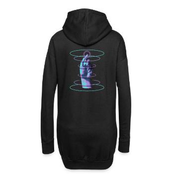 Techno Main Hypnotique Rave DJ - Musique Techno - Sweat-shirt à capuche long Femme - noir - Dos