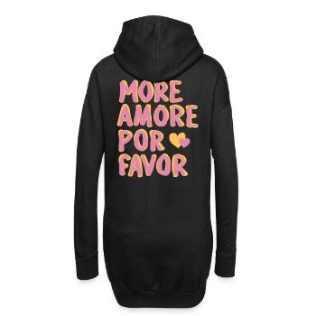 More amore por favor - Hoodie-Kleid - Schwarz - Hinten