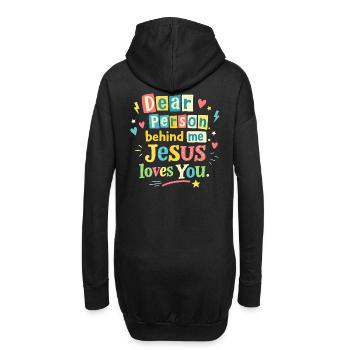 Jesus liebt dich positive Botschaft - Hoodie-Kleid - Schwarz - Hinten
