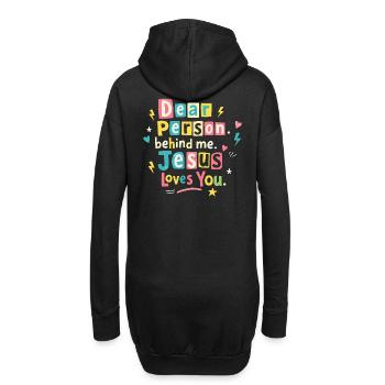 Jesus liebt dich positive Botschaft - Hoodie-Kleid - Schwarz - Hinten