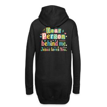 Jesus liebt dich positive Botschaft - Hoodie-Kleid - Schwarz - Hinten
