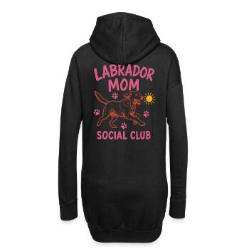 Labrador Mom Social Club Hundemama Shirt - Hoodie-Kleid - Schwarz - Hinten