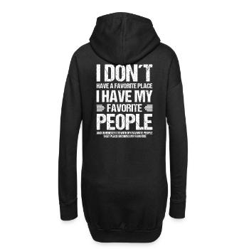 Ich habe keinen Lieblingsort nur Lieblingsmenschen - Hoodie-Kleid - Schwarz - Hinten