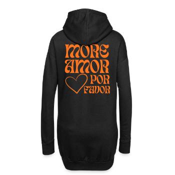 Mehr Liebe im Retro-Orange - Hoodie-Kleid - Schwarz - Hinten