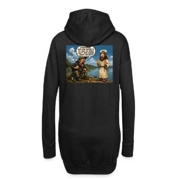 Angler mit Prioritäten - Hoodie-Kleid - Schwarz - Hinten