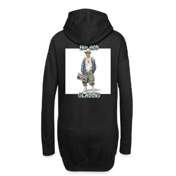 HipHop Style Boombox Classique - Sweat-shirt à capuche long Femme - noir - Dos
