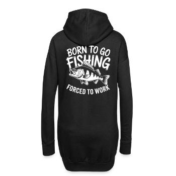 Geboren zum Angeln - Hoodie-Kleid - Schwarz - Hinten