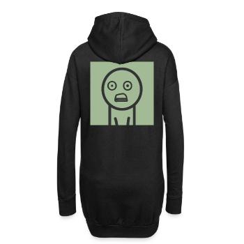 Schockiertes Gesicht - Hoodie-Kleid - Schwarz - Hinten