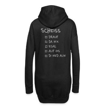 Scheiß... – Lustiges Dialekt Typografie Design - Hoodie-Kleid - Schwarz - Hinten