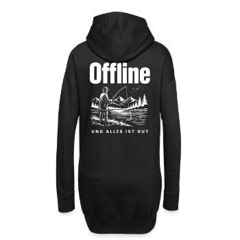 Natur statt Handy - Hoodie-Kleid - Schwarz - Hinten