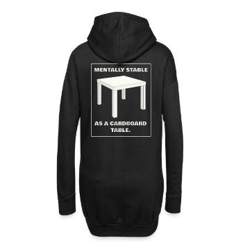 MENTALEMENT STABLE COMME UNE TABLE EN CARTON - blanc - Sweat-shirt à capuche long Femme - noir - Dos