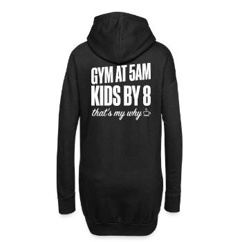 Motivation de la salle de sport Fit, Maman Papa 5h du matin Citation d’entraînement - Sweat-shirt à capuche long Femme - noir - Dos