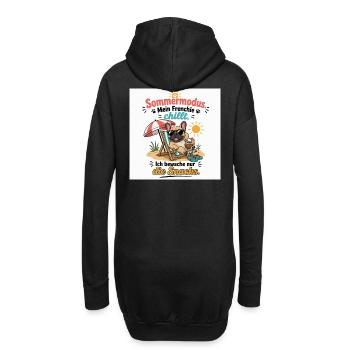 Sommermodus Frenchie Snacks - Hoodie-Kleid - Schwarz - Hinten