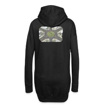 Motifs de jardins détournés - Sweat-shirt à capuche long Femme - noir - Dos