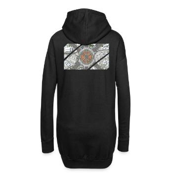 Mosaïque du rond-point urbain - Sweat-shirt à capuche long Femme - noir - Dos