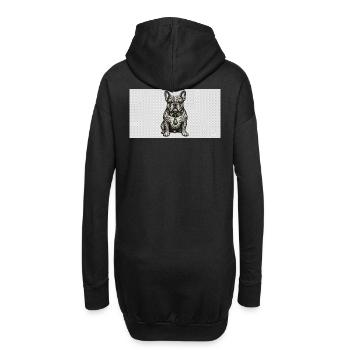 Tattoo Bulldog Gris mit Grünem Anhänger - Hoodie-Kleid - Schwarz - Hinten