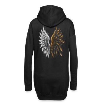 B-Engel Flügel - Hoodie-Kleid - Schwarz - Hinten