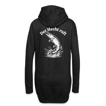 Der Hecht ruft – Spritzige Pike Illustration - Hoodie-Kleid - Schwarz - Hinten