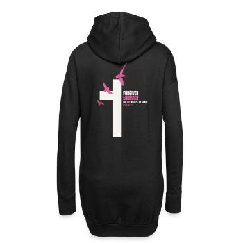 FORGIVEN Kreuz Tauben Pink Weiß Vers - Hoodie-Kleid - Schwarz - Hinten