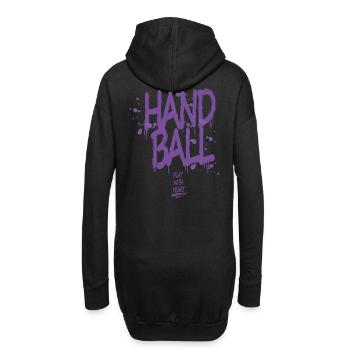 Handball Graffiti mit Herz - Hoodie-Kleid - Schwarz - Hinten