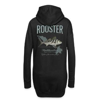 Rooster Fisch Inshore Angeln im Pazifik in Amerika - Hoodie-Kleid - Schwarz - Hinten