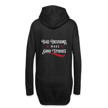 Bad Decisions make Good Stories - Sweat-shirt à capuche long Femme - noir - Dos