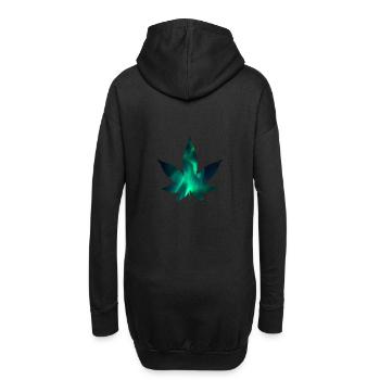 Hanfblatt Cannabisblatt Hanf cannabis hash - Hoodie-Kleid - Schwarz - Hinten
