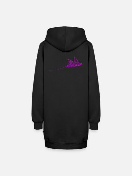 Tauchen Rochen Manta - Hoodie-Kleid - Schwarz