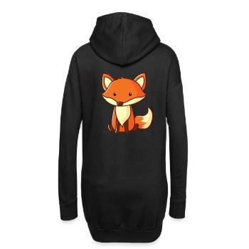 Süßer Fuchs Geschenkidee Kinder Geburtstag - Hoodie-Kleid - Schwarz - Hinten