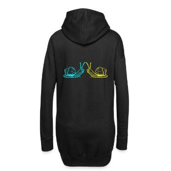 Schnecken Schneckenhaus Schnecke 80er 90er - Hoodie-Kleid - Schwarz - Hinten