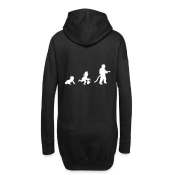 Du bébé aux jeunes pompiers en passant par les pompiers - Sweat-shirt à capuche long Femme - noir - Dos