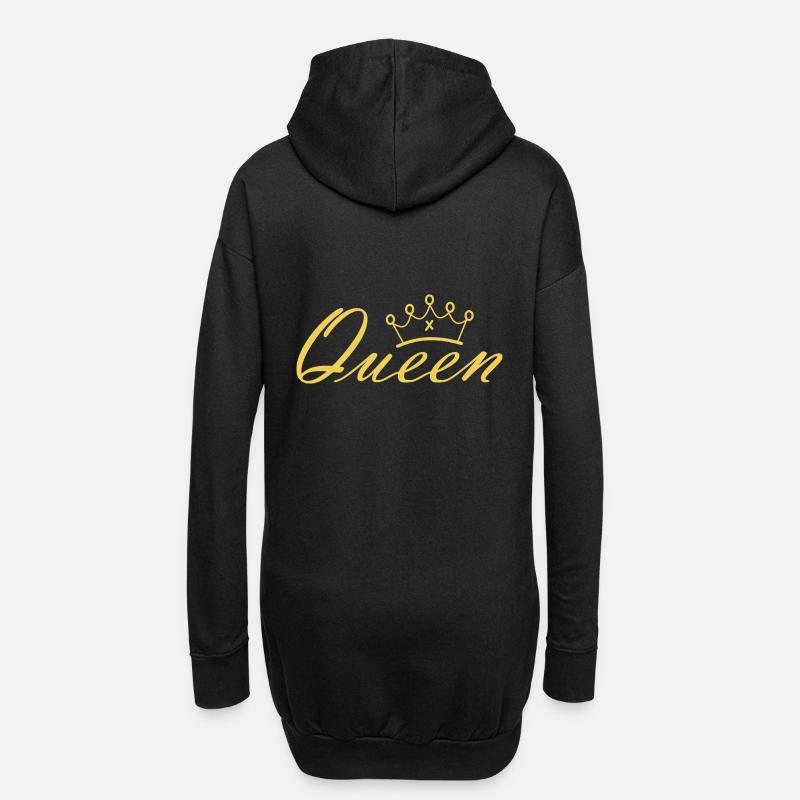 King - Queen Geschenk Geschenkidee - Hoodie-Kleid - Schwarz