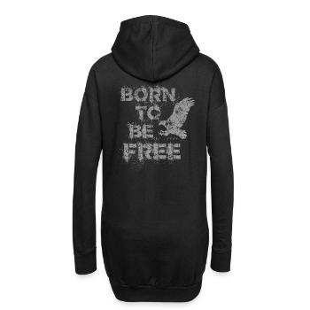 Born to be free Freiheit Adler Motorradfahrer wild - Hoodie-Kleid - Schwarz - Hinten