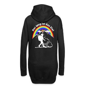 Hund der beste Freund - der Weg ist das Ziel - Hoodie-Kleid - Schwarz - Hinten