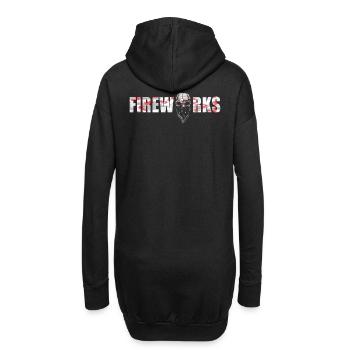 feux d'artifice 12 silvester böller pyro vuurwerk crâne - Sweat-shirt à capuche long Femme - noir - Dos