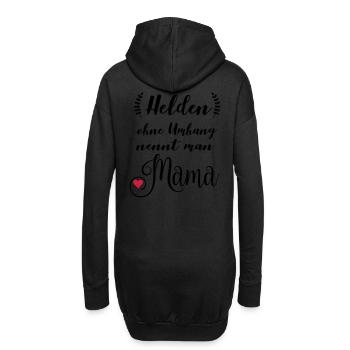 Helden ohne Umhang nennt man Mama - Hoodie-Kleid - Schwarz - Hinten