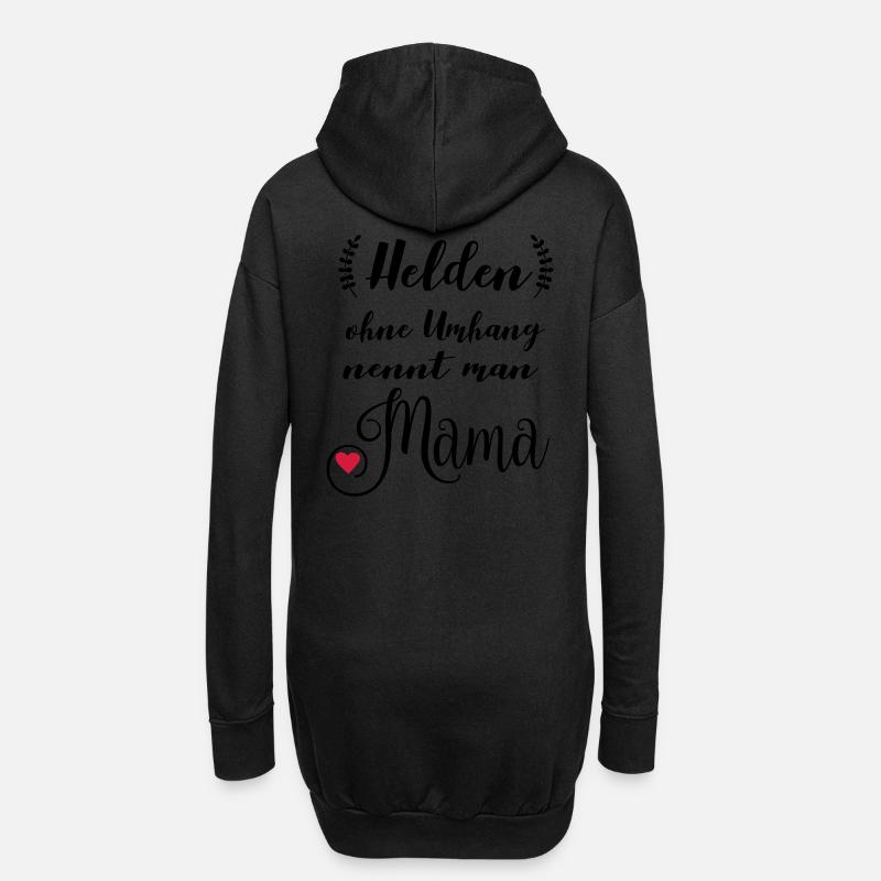 Helden ohne Umhang nennt man Mama - Hoodie-Kleid - Schwarz