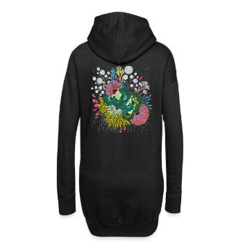 Monde sous-marin - Sweat-shirt à capuche long Femme - noir - Dos