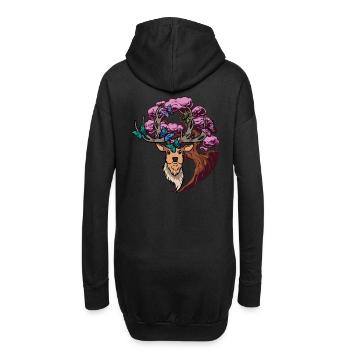 Orignal cerf fantaisie papillons tête de cerf - Sweat-shirt à capuche long Femme - noir - Dos