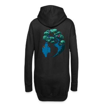 Gespenst Geist Geister Natur Wald Flora Botanik - Hoodie-Kleid - Schwarz - Hinten