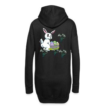 Kind Kinder Kleinkind Baby Ostern Eier Hase Blumen - Hoodie-Kleid - Schwarz - Hinten